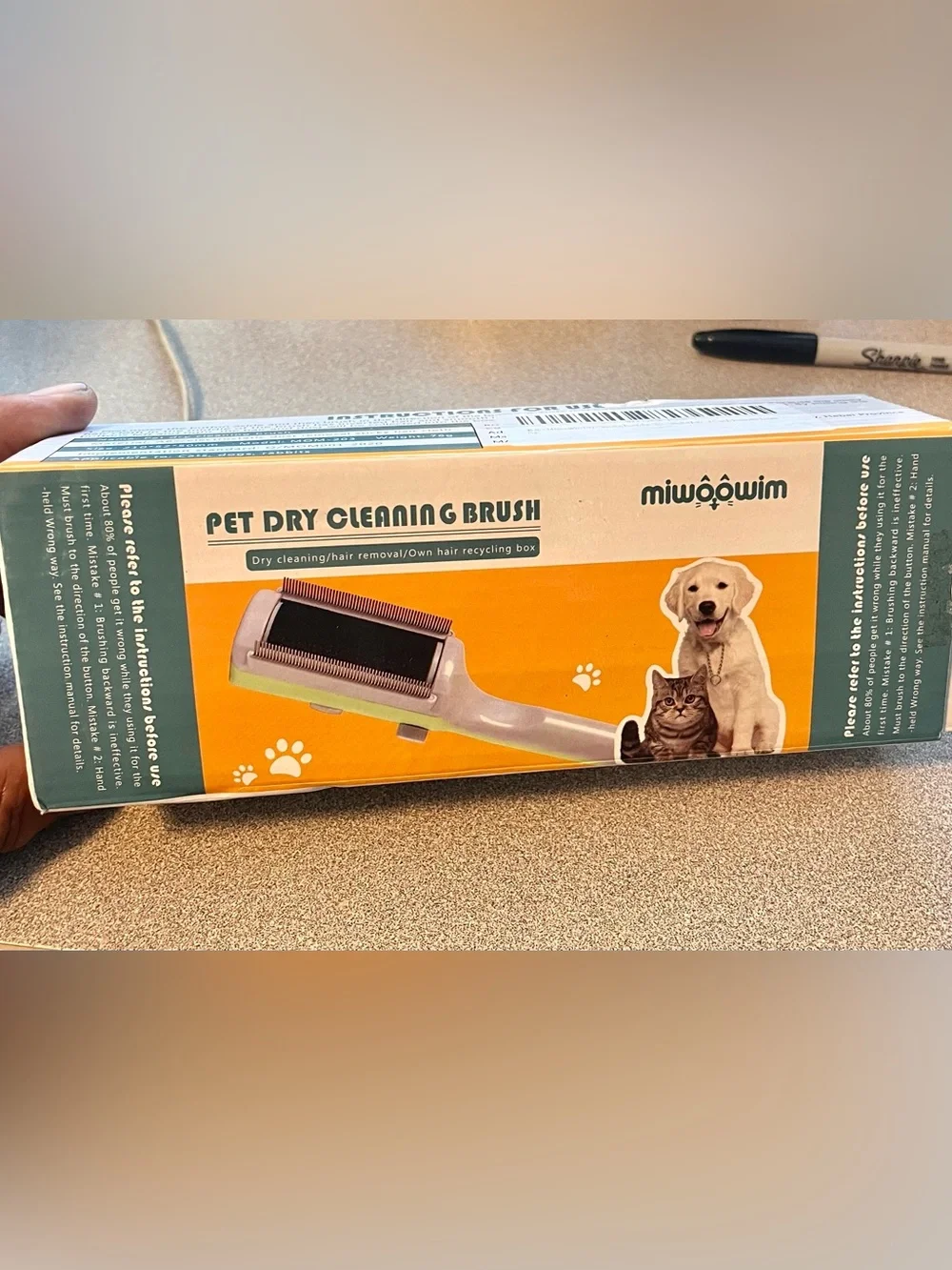 Pet Dry Cleaning Brush By Miwoowim - For Dogs And Cats 2 SETS Steel needle brush